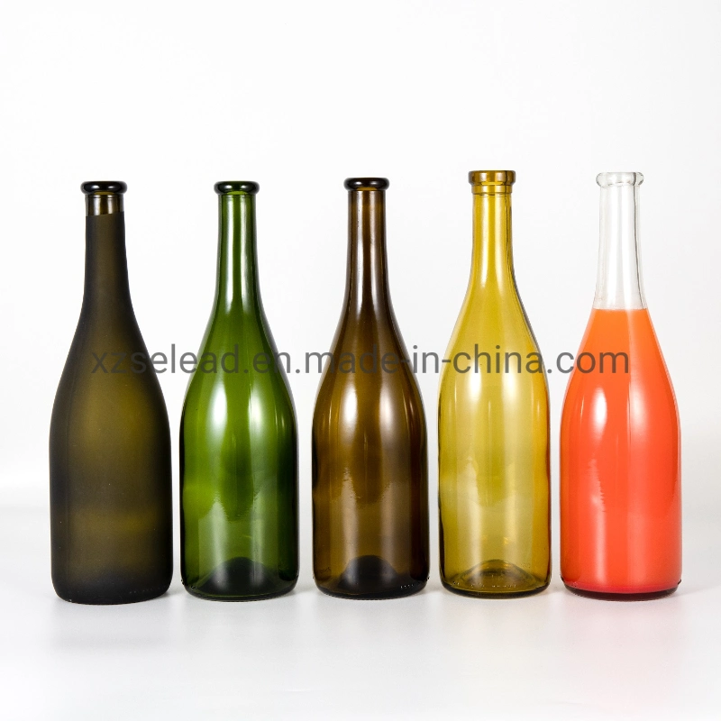 187ml 375ml 500ml 750ml 1000ml Bordeaux Burgundy Shape Red Wine Glass Bottle Green Glass Grape Wine Bottle