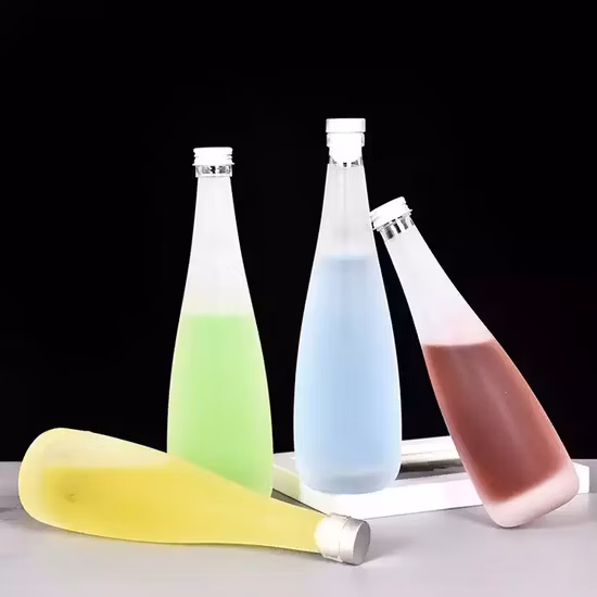 Bottiglia di vetro vuota rotonda da 330 ml da 500 ml per whisky, brandy, rum, tequila, gin, vodka, liquore, vino