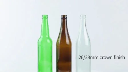 Bottiglia di vetro di birra verde personalizzata da 330 ml 500 ml 640 ml 750 ml con prezzo di fabbrica