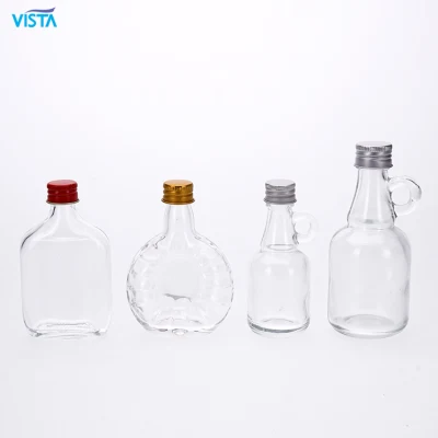 Vista Ready Mold 50 ml Mini liquore Vodka Gin Rum Brandy Bottiglia di vetro con tappo a vite